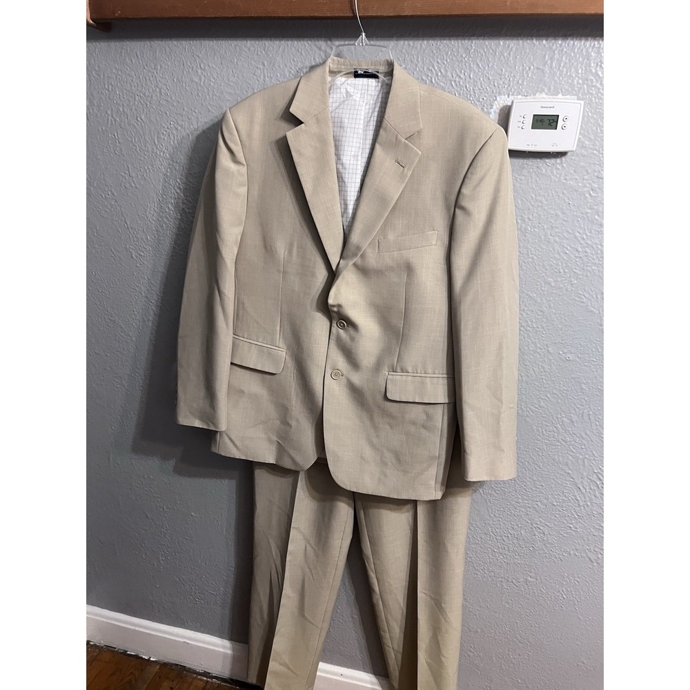 Stafford Suit Mens Size 42R Pants 48x32 Tan